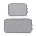 Universal Electronics/Accessories Soft Carrying Case Bag, Durable & Light-weight,Suitable for Out-going, Business, Travel and Cosmetics Kit (Small+Big-Gray) - color: Small+Big-Gray