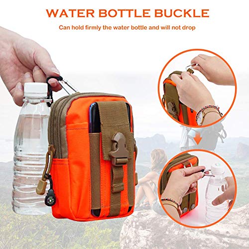 Utility Pouch Gadget Belt Waist Bag with Cell Phone Holder for Compact Carry Waist Pack - color: 2.Orange