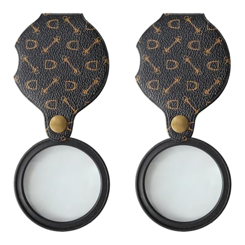 20X Pocket Magnifying Glass 2 Pcs Portable Pocket Magnifier - color: Stylish