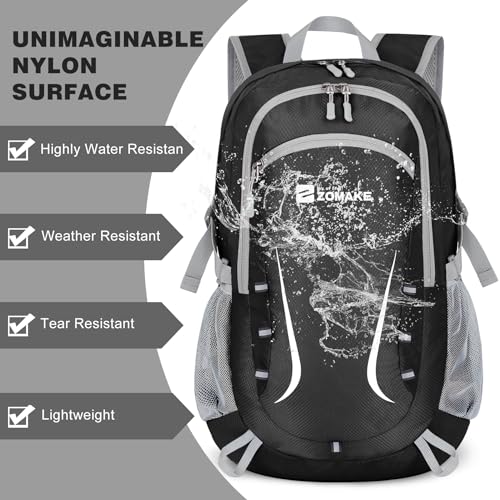 ZOMAKE Lightweight Packable Backpack 35L, Foldable Backpacks Water Resistant Collapsible Light Daypack for Hiking(Black) - color: Black B, size: 35L