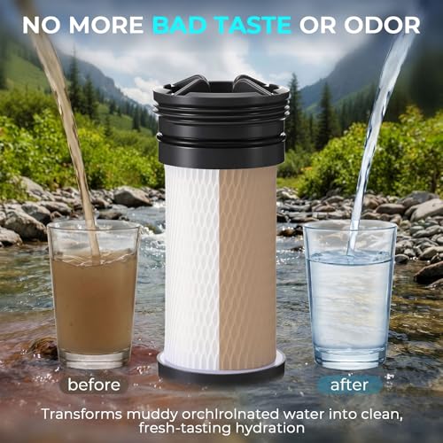 Rtteri 1 Pack Replacement Water Filter Cartridge Compatible with Katadyn Hiker & Hiker Pro Systems, 200-Gallon Fiberglass Pleated Filter for Camping, Hiking & Emergency