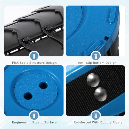 Upgraded Collapsible Stool, 18" Portable Folding Stool | Load Capacity 500lbs for Adults, Sturdy Telescopic Seat for Camping Fishing Hiking BBQ, Blue - color: Blue