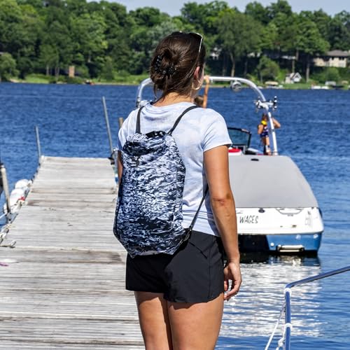 geckobrands Embark 10L Drawstring Backpack – Waterproof, Lightweight Dry Bag for Beach, Hiking, and Light Water Activities - color: Ember Geckoflage
