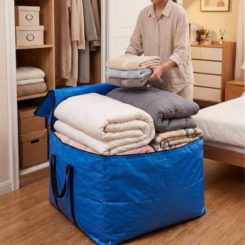 Extra Large Cube Moving Bags (Black, 19"x19"x19") | Heavy Duty, Water-Resistant, Foldable, For Clothes, Bedding, Blankets & Pillows, Reusable Alternative to Moving Boxes - color: Black, size: 19"x19"x19"