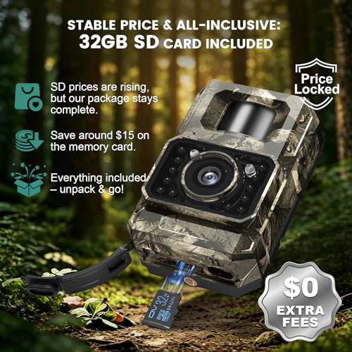 MAXDONE Solar WiFi Trail Camera, 4K 64MP Bluetooth Night Vision Game Camera | Solar Trail Camera for Deer Hunting Wildlife, WiFi Bluetooth game cameras with night vision motion activated IP66 waterproof - size: PH960W-1