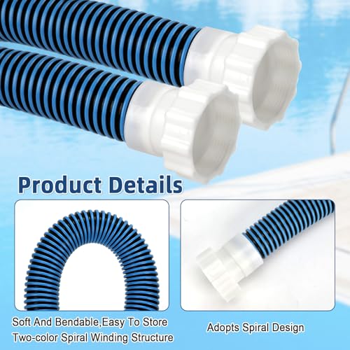 2 Pack 1 1/2 Pool Hose for Above Ground Pools 6ft&3ft Long Pool Pump Replacement Filter Hoses 1.5" EVA Swimming Pool Filter Hose for Filters Pumps, Saltwater Systems and Sand Filters (Blue) - color: Blue