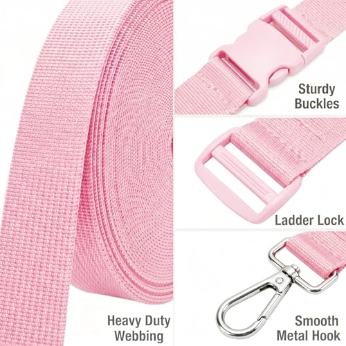 1" x12YD Heavy Duty Nylon Webbing Strap DIY Kit - color: Pink