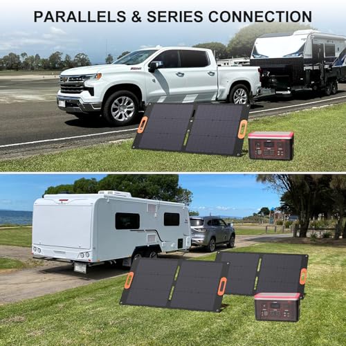 Solarapex 100W Portable Solar Panel, ETFE Foldable Charger, 23.5% Efficient | IP67 Waterproof ETFE One-Piece Lamination with USB-C, XT60/DC8020/Anderson/DC5521 Outputs for Camping, RV and Power Stations - size: 100W