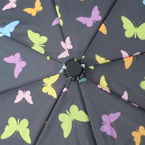 Nollia Compact Travel Umbrella with Auto Open – Windproof Folding Umbrella, Lightweight & Portable for Rain - color: Z.D. Butterfly