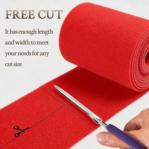 IFNOW Hook and Loop Cable Ties Electrical 32FT Reusable Fastening Tape Double-Sided Cable Ties Hook-and-Loop Management Tape Strength 2''/Width (Red) - color: Red