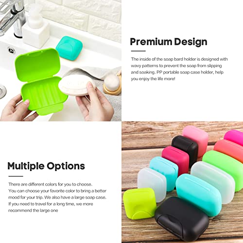 2 Pcs Plastic Soap Case Holder Container Box Home Outdoor Hiking Camping Travel Blue & Lime Green - color: Blue & Lime Green