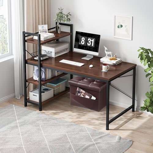 AmasSmile Ottoman with Storage,16" Folding Leather Foot Rest Chest,Brown - color: Brown 1 Pack., size: 16"*12"*12"with side pockets