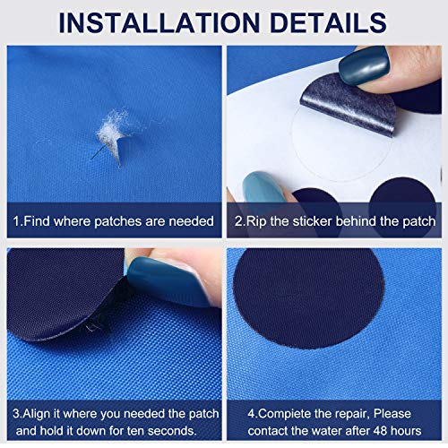 8 Sheets Down Repair Patch Fabric Patches Self-Adhesive Washable Repair Patch Kit for Clothes Bags, 4 x 8 Inches (Blue) - color: Blue