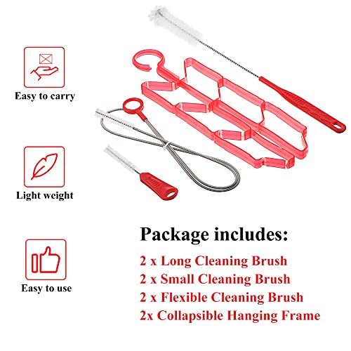 Patelai 2 Set 8 in 1 Reservoirs Hydration Bladder Cleaning Kit - color: Red