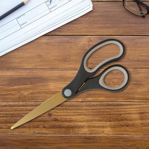 Westcott 55848 8-Inch Titanium-Bonded Scissors For Office and Home, Black/Gold, 4 Pack - size: 4-Pack