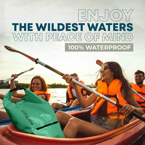 Earth Pak Waterproof Dry Bag with Zippered Pocket - Waterproof Dry Bag Backpack Keeps Gear Dry - color: Seafoam Green, size: 20L