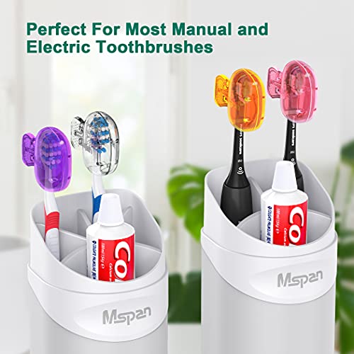 Mspan Electric Toothbrush Head Cover: Sonic Toothbrush Cap Travel Protector Plastic Brush Pod Protection Clip Case Value Pack - color: Purple, Pink, Orange, Clear