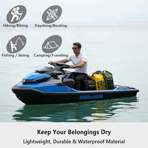 SHENDU 20L Waterproof Dry Bag - Roll-Top Backpack w/Waterproof Phone Case for Kayaking, Hiking, Camping, Boating, Beach Unisex（green） - color: Green