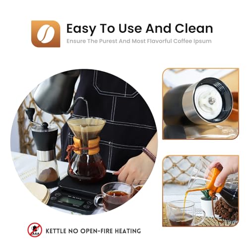 SOTECH Portable Pour Over Coffee Maker Dripper Set Espresso Americano Latte For Travel Camping Office Home Car Hiking(2 Cup Coffe Gift Set)