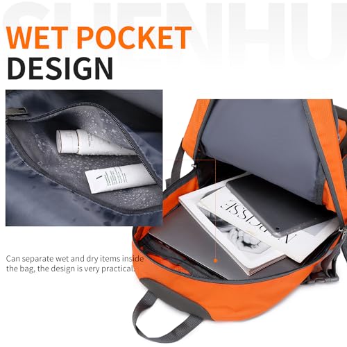 40L Hiking Backpack Lightweight Daypack Waterproof Travel Camping Backpack for Men Women Sport Packable - color: A0-orange
