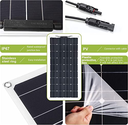 1000 Watt Solar Panel Kit, with Inverter & Charge Controller(40A) 2pcs 500 Watt Flexible Monocrystalline Solar Panel kit Photovoltaic Module for 12-48V Battery Charging Car Battery Camper RV - color: Milky white