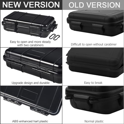 Ejoyous Waterproof Dry Storage Box, Waterproof Box Plastic Survival Container Shockproof Dry Storage Case with 2 U Shape Buckle for Fishing Camping Hiking - color: Black, size: Small Size