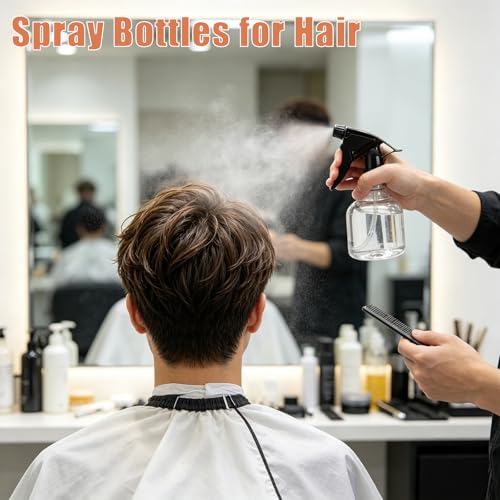 Bekith 12 Pack 8 Oz Empty Plastic Spray Bottle with Black Trigger Sprayers - Adjustable Head Sprayer from Fine to Stream - Refillable Sprayer for Water, Kitchen, Bath, Beauty, Hair, and Cleaning