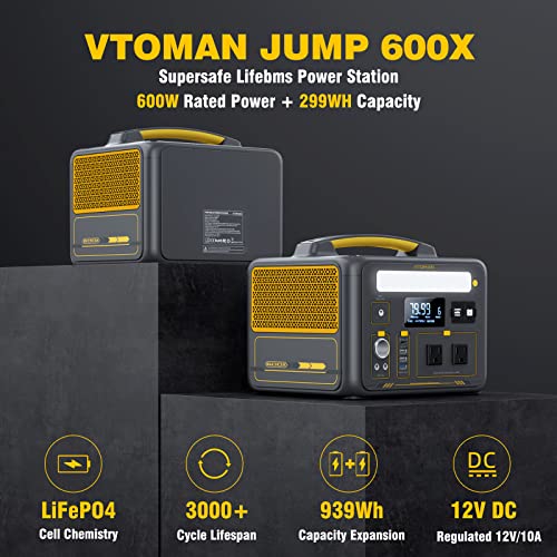 VTOMAN Jump 600X 600W Portable Power Station with 110W Solar Panel - style: Jump 600X+110W