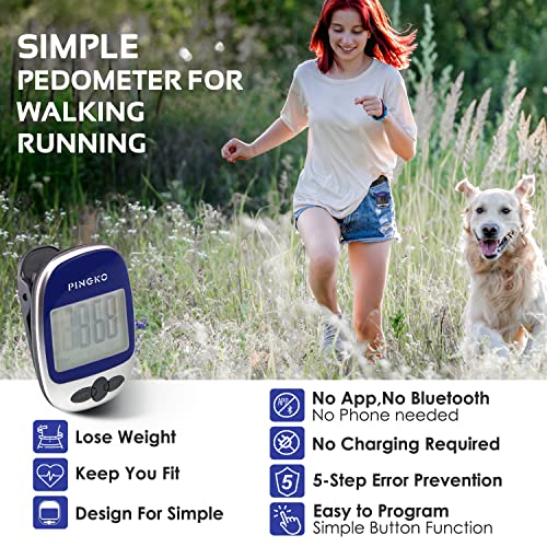 PINGKO Outdoor Multi-Function Portable Sport Pedometer Step/Distance/Calories/Counter - color: Blue
