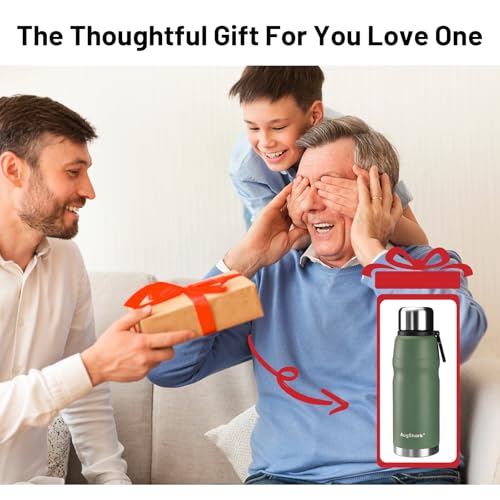 20oz Vacuum Insulated Stainless Steel Thermoses with Foldable Handle & Leakproof Lid, Slim Travel Coffee Cup for Hot/Cold Drinks, Fits Car Cup Holders - color: Green-20oz
