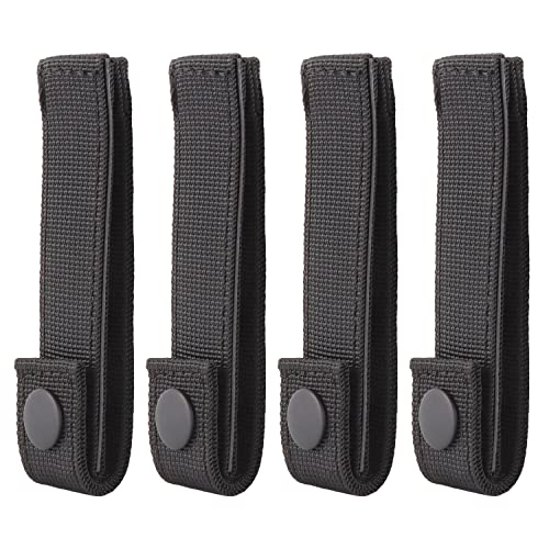 MOLLE Straps with Snaps for Backpack - MOLLE Attachment Straps - MOLLE Webbing Accessories - MOLLE connectors - MOLLE Pack Straps - Tactical Strap Connectors - color: Black