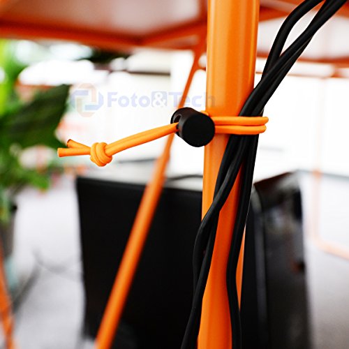 Foto&Tech Multipurpose Extra Thick Elastic Cable Tie and Organizer, Adjustable Cable Strap Toggle Tie, Reusable Tangle Tamer, Cable Management for Cord and Cable (10x 16CM, Red) - color: Red, size: 10 x 16 CM