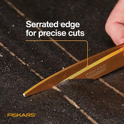 Fiskars 9" Titanium Shop Shears Heavy Duty Serrated Multipurpose Scissors