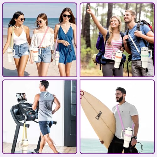 Water Bottle Holder with Strap for Stanley Cup Accessories,Adjustable Shoulder Strap Compatible with Stanley Tumbler,Owala,Hydroflask, YETI and More - color: Black