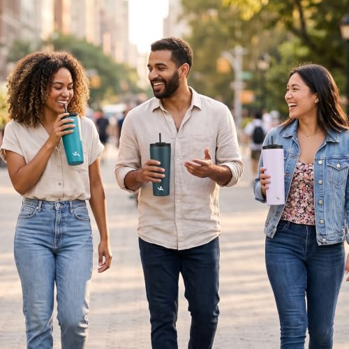 Konokyo 22 oz Insulated Tumbler Water Bottle with Straw Lid, Taro | Stainless steel insulated tumbler for coffee, water and iced drinks; spill-proof lid, 2 straws, cup-holder friendly - color: Taro, size: 22 Ounces