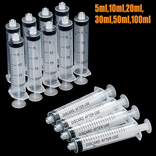 10 Pack 10ml Plastic Syringe Luer Lock With Measurement No Needle for Scientific Labs Liquid Measuring, 10ml 10pcs