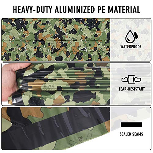 Emergency Sleeping Bag, Lightweight Survival Sleeping Bags Waterproof Thermal Emergency Blanket, Bivy Sack Survival Gear for Outdoor Adventure, Camping, Hiking, Orange, Green - color: Camouflage