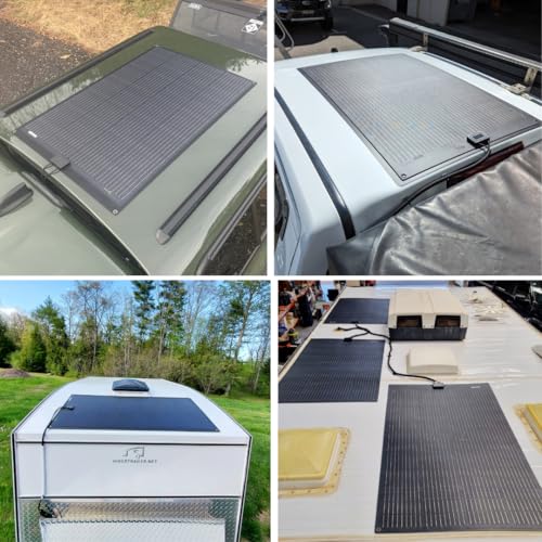 150W 12V ETFE Black Flexible Solar Panel, 43.3x28in | PERC 9BB 23.5%+ Efficiency Mono Solar Cells, for Campers, RVs, Boats,Camping, Tent - size: 150W/43.3in x 28in