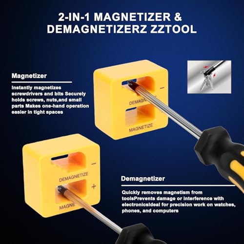 Magnetic Screwdriver Set with Case, All-in-One Repair Tool Kit for Everyday Home Fixes, Furniture Assembly & Electronics Repair, Precision Screwdrivers, Bits & Flexible Shaft
