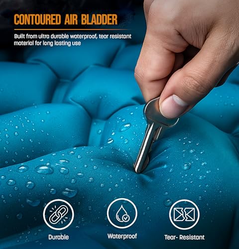 Sleeping Bag with Built-in Pad (AirPack Sleeper) - All-in-One Inflatable Sleeping Pad and Zip-Up Blanket for Camping with Built-in Foot Pump (Black/Green) 80"×30" - color: Black