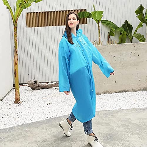 Rain Ponchos for Adults Reusable, 2-5 Pack Raincoat for Women Men, Waterproof Rain Coat Gear with Hood Drawstring - color: Pink+blue