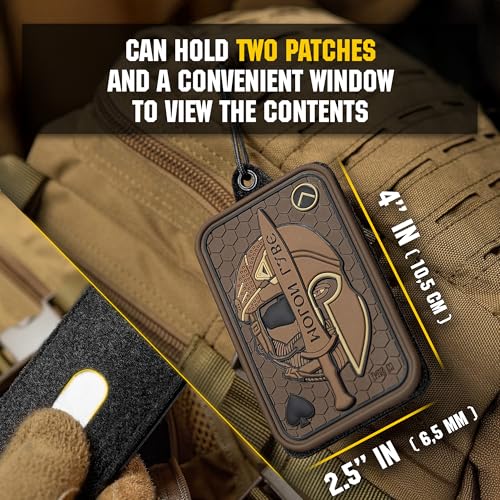 M-Tac Tactical Hanging ID Card and Patch Holder with Hook and Loop Surface and Draw Cord (Black) - color: Black, size: hook and loop surface