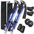 Covacure Hiking Poles Collapsible Lightweight-Aluminum 7075 Trekking Poles - color: Blue（100-120cm）