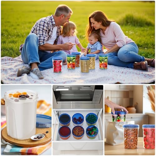 10 Pack-32 OZ Freezer Storage Containers, Small Plastic Food Storage Containers with Twist Top Lids, BPA Free and Reusable Meal Prep Containers Microwave/Dishwasher Safe - color: 10P-32 OZ