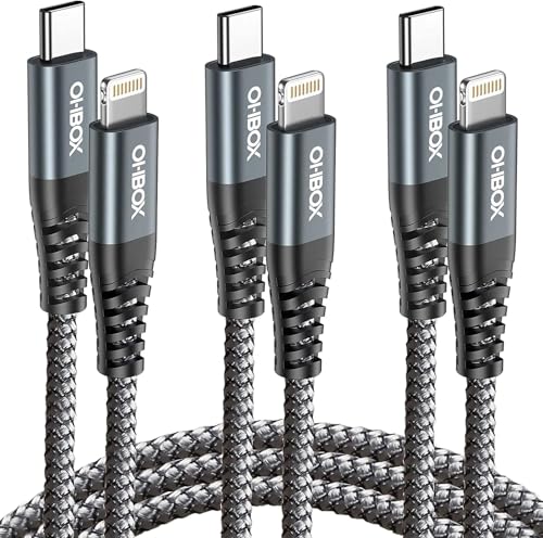 iPhone Charging Cable [Apple MFi Certified] Long iPhone Charger 10FT, 3Pack | Durable Heavy Duty Fast Charging iPhone Charger Cord for iPhone 14 13 12 11 X XS XR SE 8 7, iPad Pro, Air, mini, iPod - Grey - color: Grey, size: 10FT, style: C to Lightning
