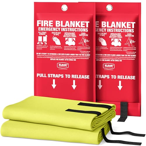 Emergency Fire Blanket, 40x40 Silicone-Coated UM9 Fiberglass 1612°F, 2-Pack - color: Silicone Coated Fiberglass
