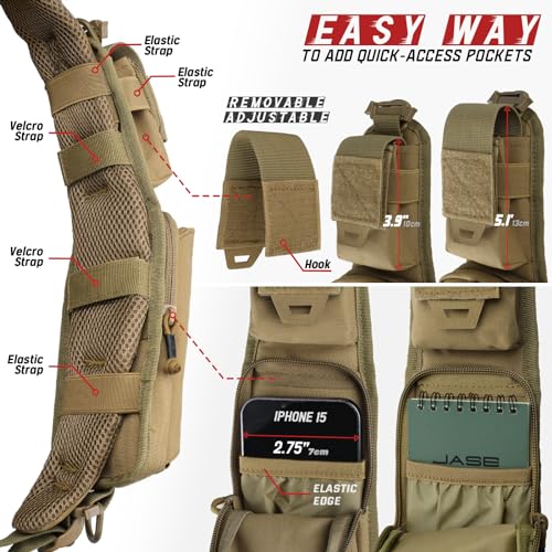 WYNEX Molle Backpack Shoulder Strap Pouches of Water Bottle Pouch Version | Tactical Accessories Backpack Strap Pouch Water Bottle Carrier Holder Molle Accessories for Backpacks - color: Khaki