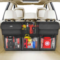 Oasser Trunk Organizer for Car, 6 Storage Compartments 43.3x19in | Clear PVC Pockets, 600D Oxford Cloth, 3 Adjustable Straps, Foldable, for SUV MPV VAN - size: Regular-43.3x19in