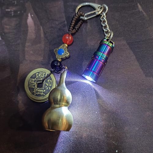 e1 Smallest Keychain Flashlight Tiny Micro Mini Key Ring Light Bright Long Lifetime Waterproof for Everyday EDC Emergency Dog Walking Sleeping Reading Nice Gift (Colorful Stainless Steel) - color: Color steel