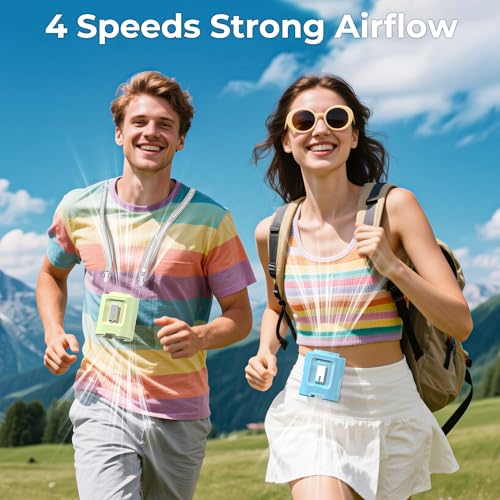 AMACOOL Mini Portable Waist Fan Clip on, 13000RPM Wearable Shirt Belt Fan - color: OASIS CORNFLOWER GLOSS